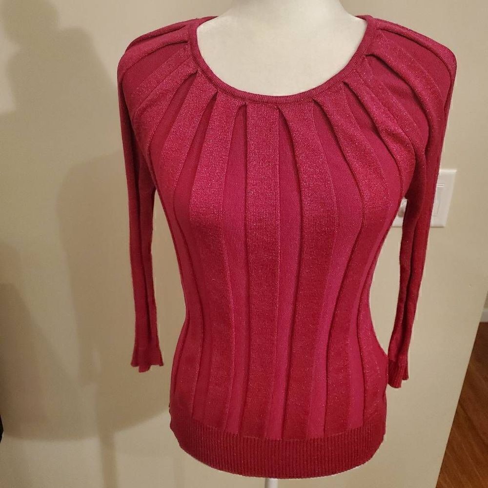 Joseph A. Sparkly Pink Stretchy Vintage Top M